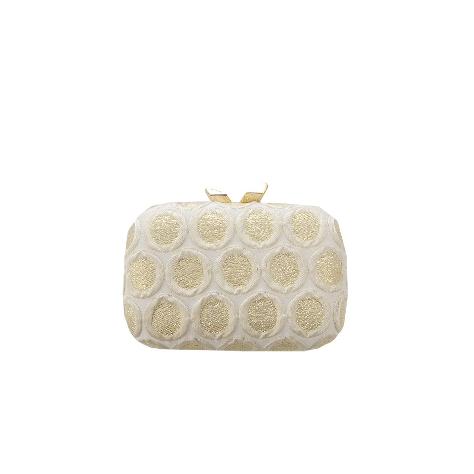 KOTUR-Margo Brocade Bag-WHT/GLD