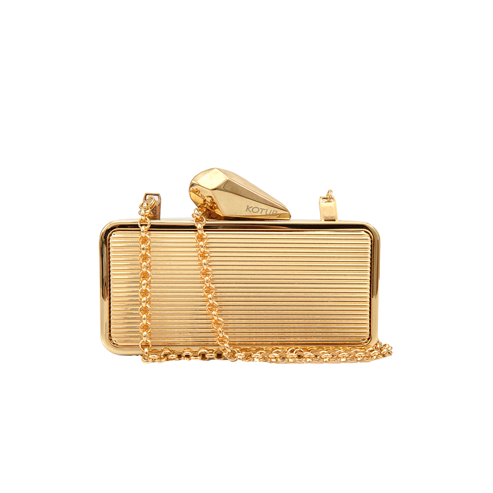 KOTUR-Stripe Mobile Minaudiere-GOLD