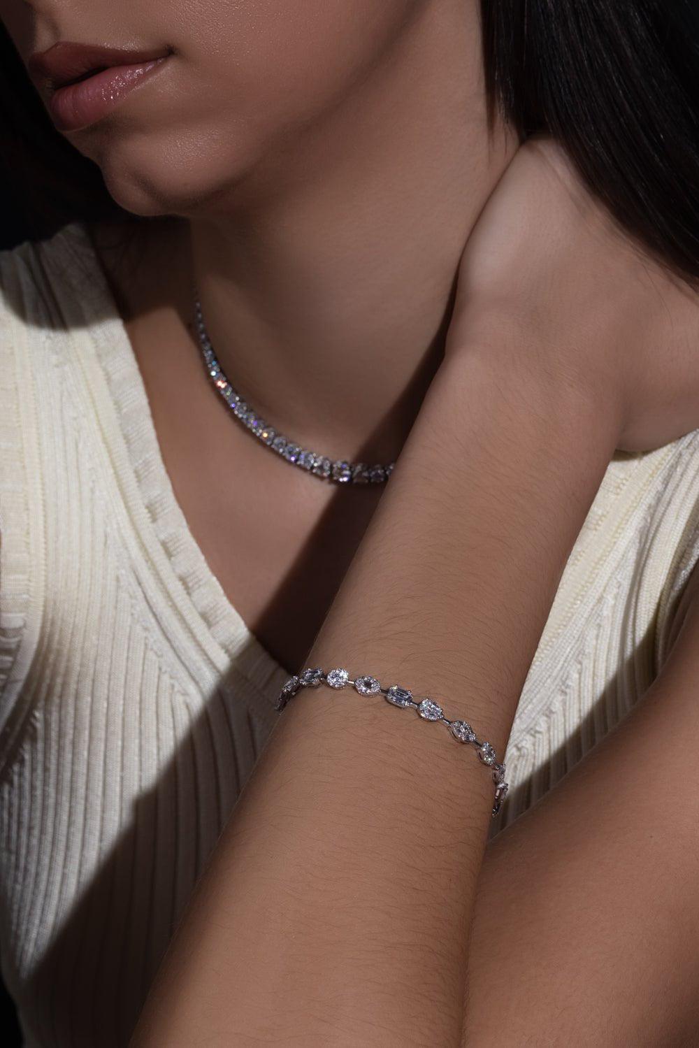 KWIAT-Alternating Diamond Line Bracelet-PLATINUM