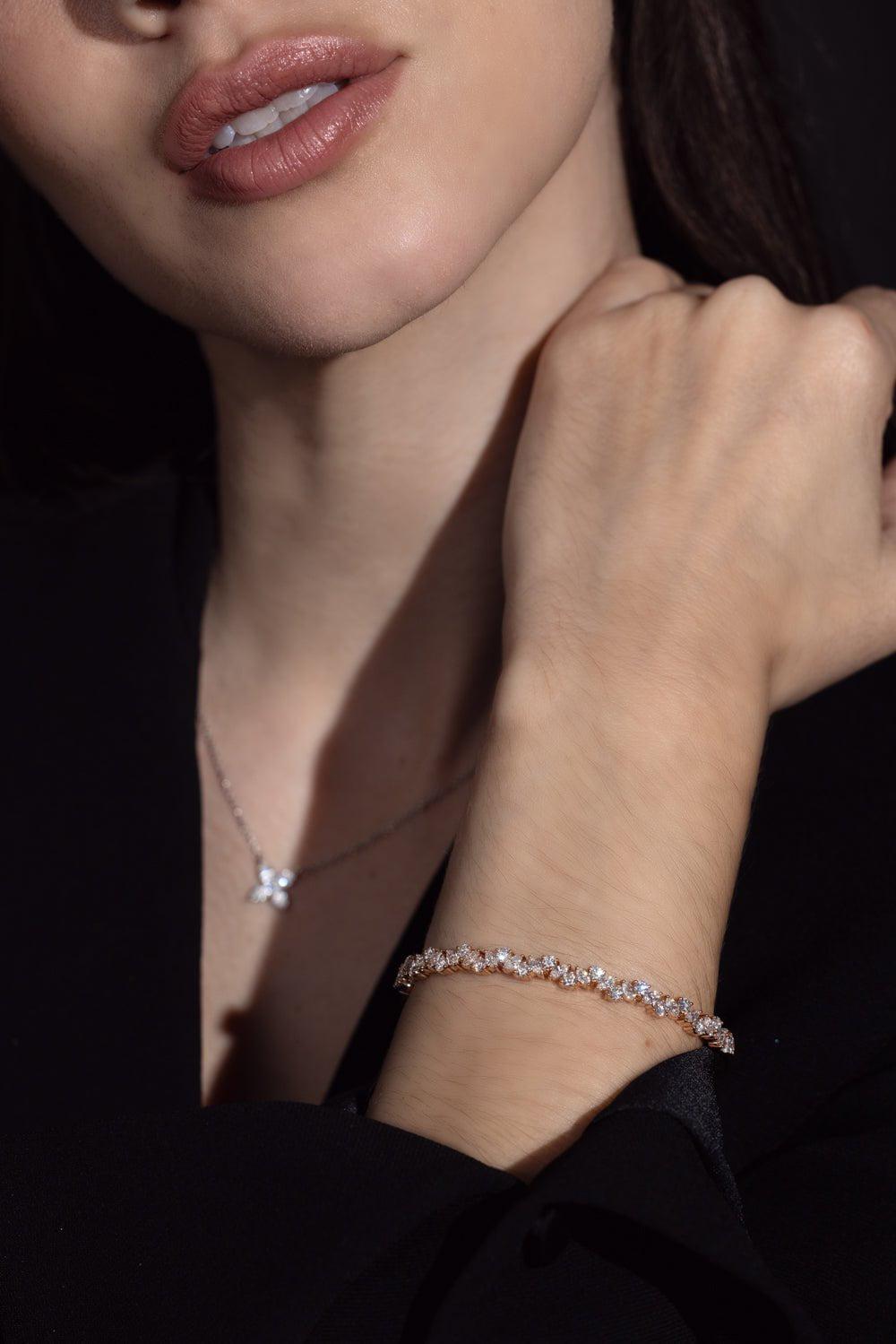 KWIAT-Mixed Diamond Bangle - Rose Gold-ROSE GOLD