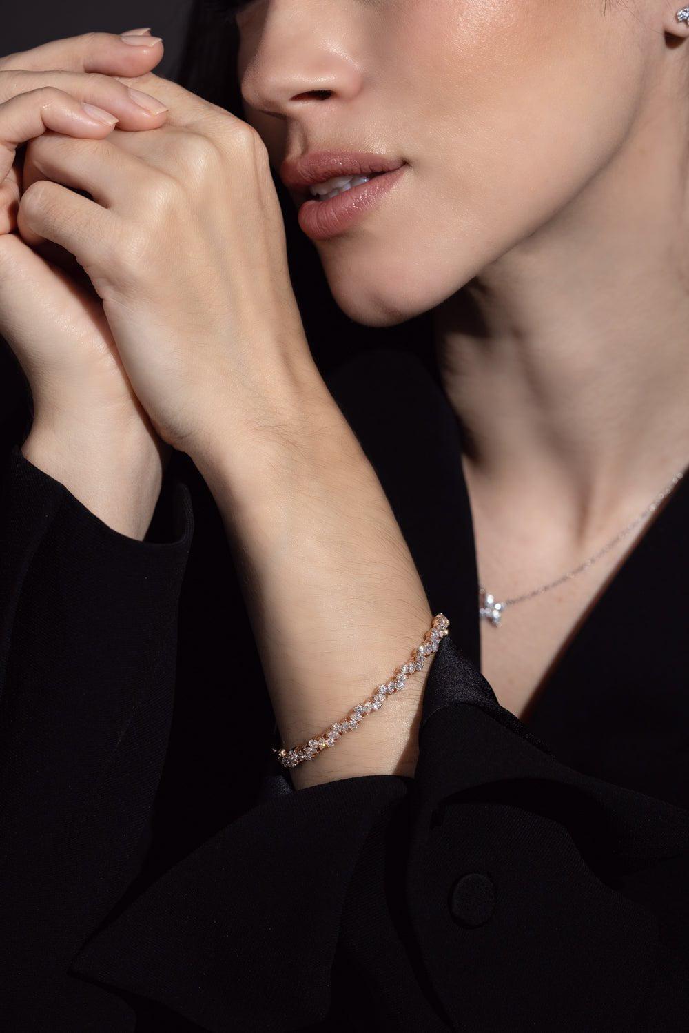 KWIAT-Mixed Diamond Bangle - Rose Gold-ROSE GOLD