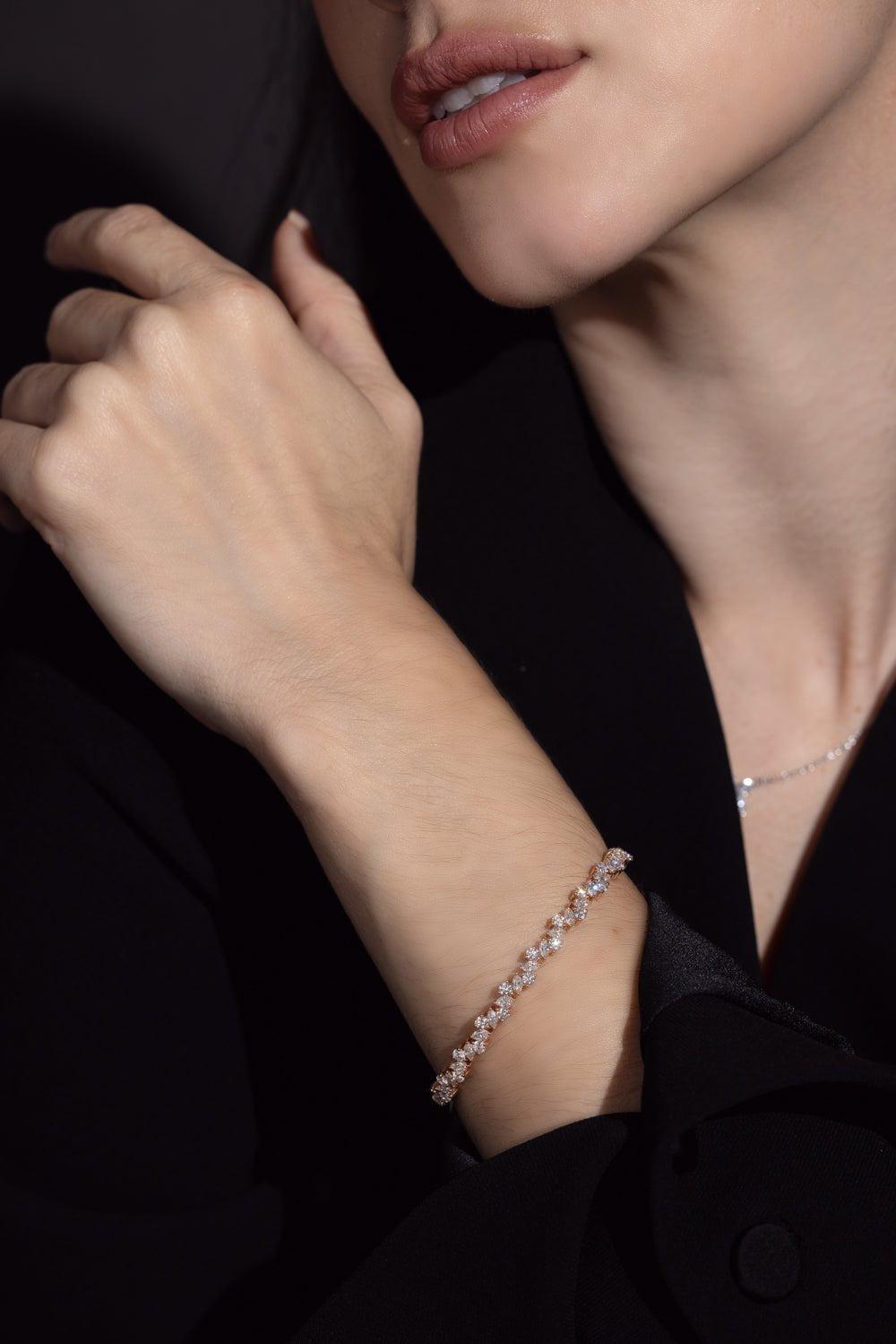 KWIAT-Mixed Diamond Bangle - Rose Gold-ROSE GOLD