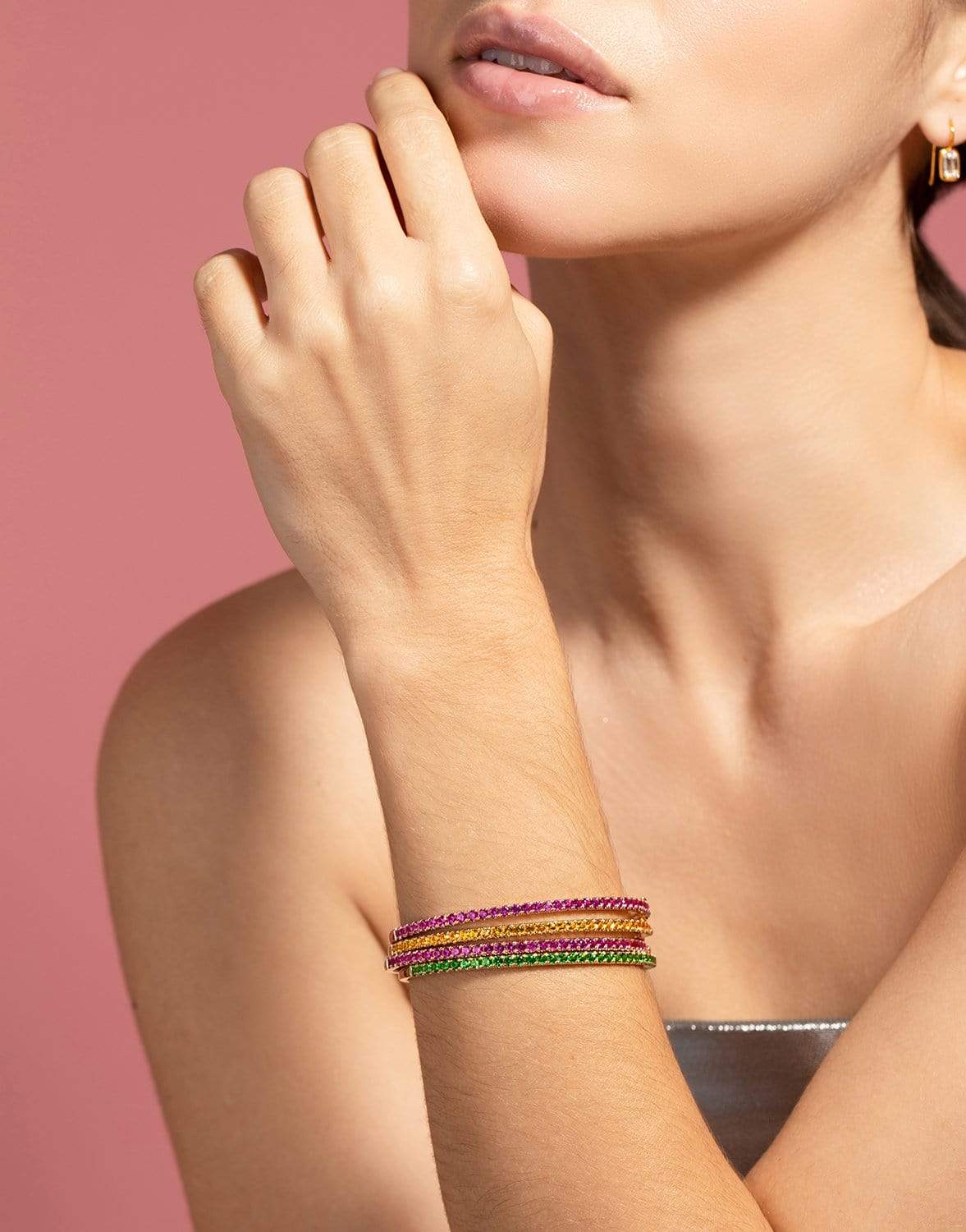 KWIAT-Pink Sapphire Slim Stackable Bangle-ROSE GOLD