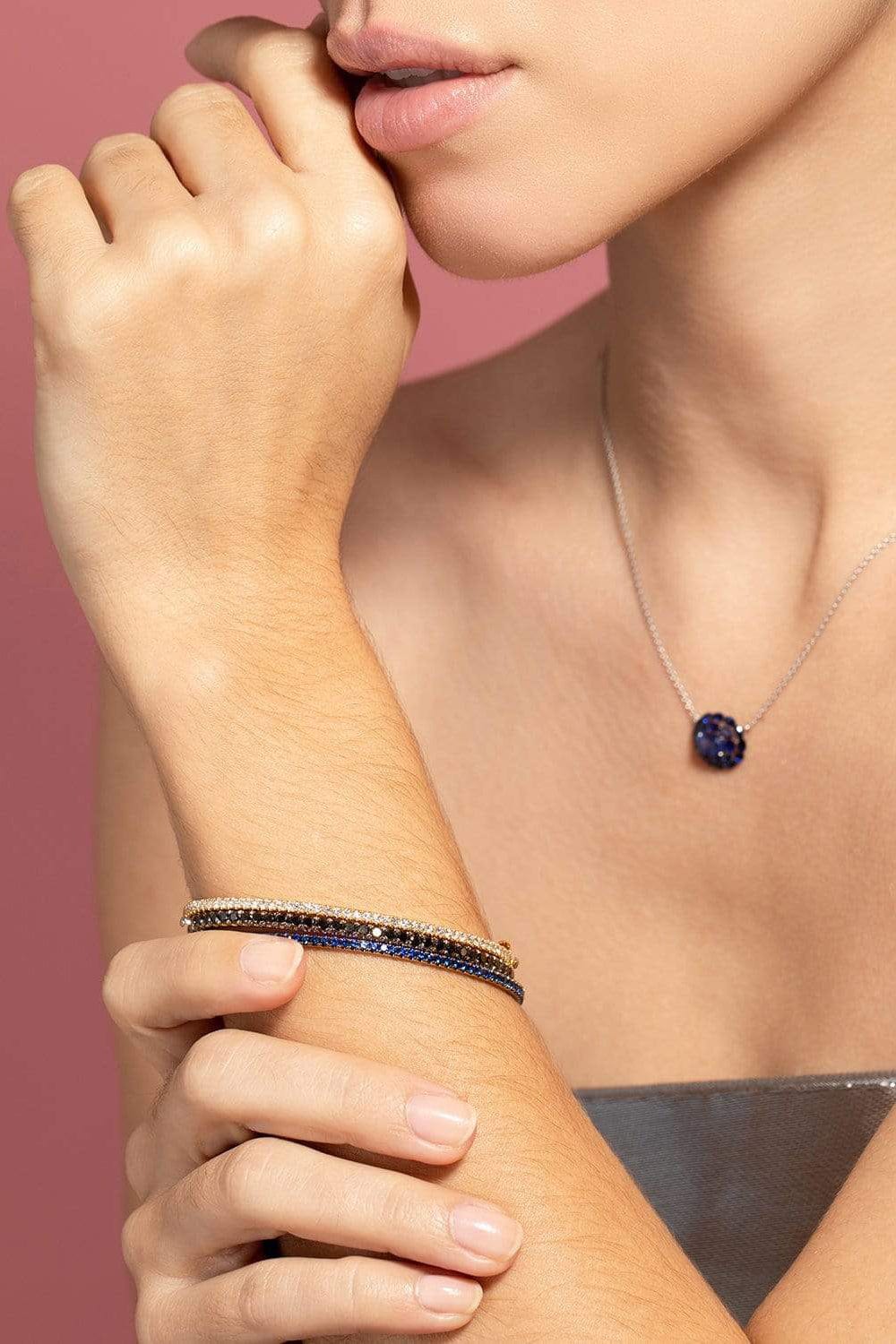 KWIAT-Blue Sapphire Stackable Bangle-WHITE GOLD