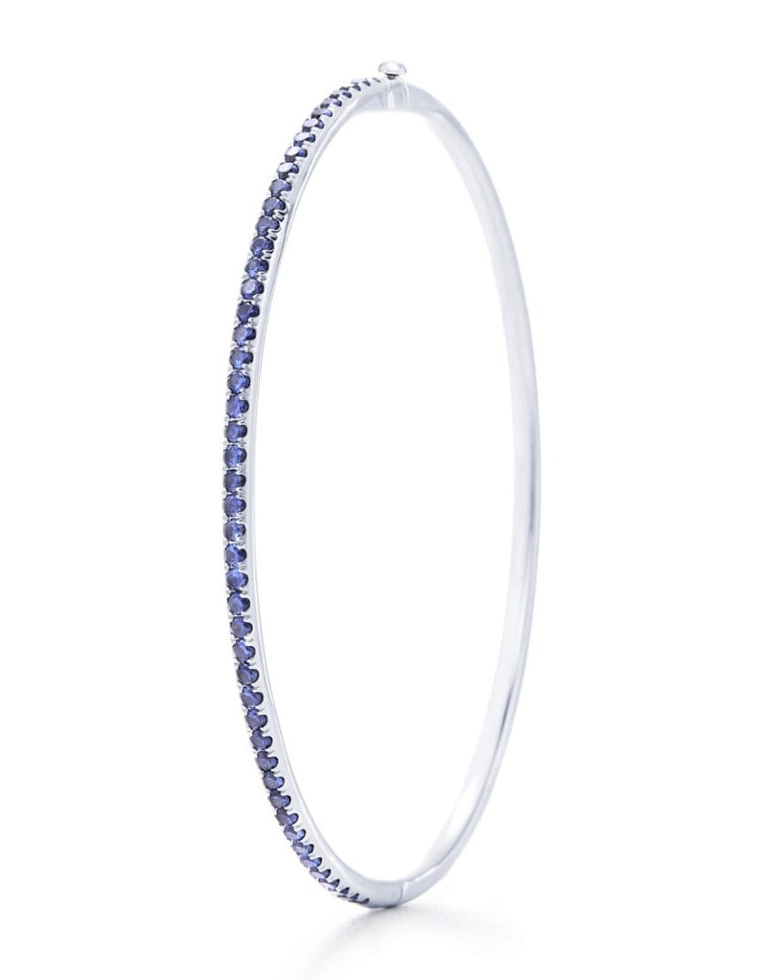 KWIAT-Blue Sapphire Stackable Bangle-WHITE GOLD