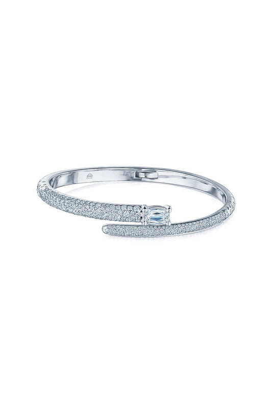 KWIAT-Cobblestone Diamond Crossover Bangle Bracelet-WHITE GOLD