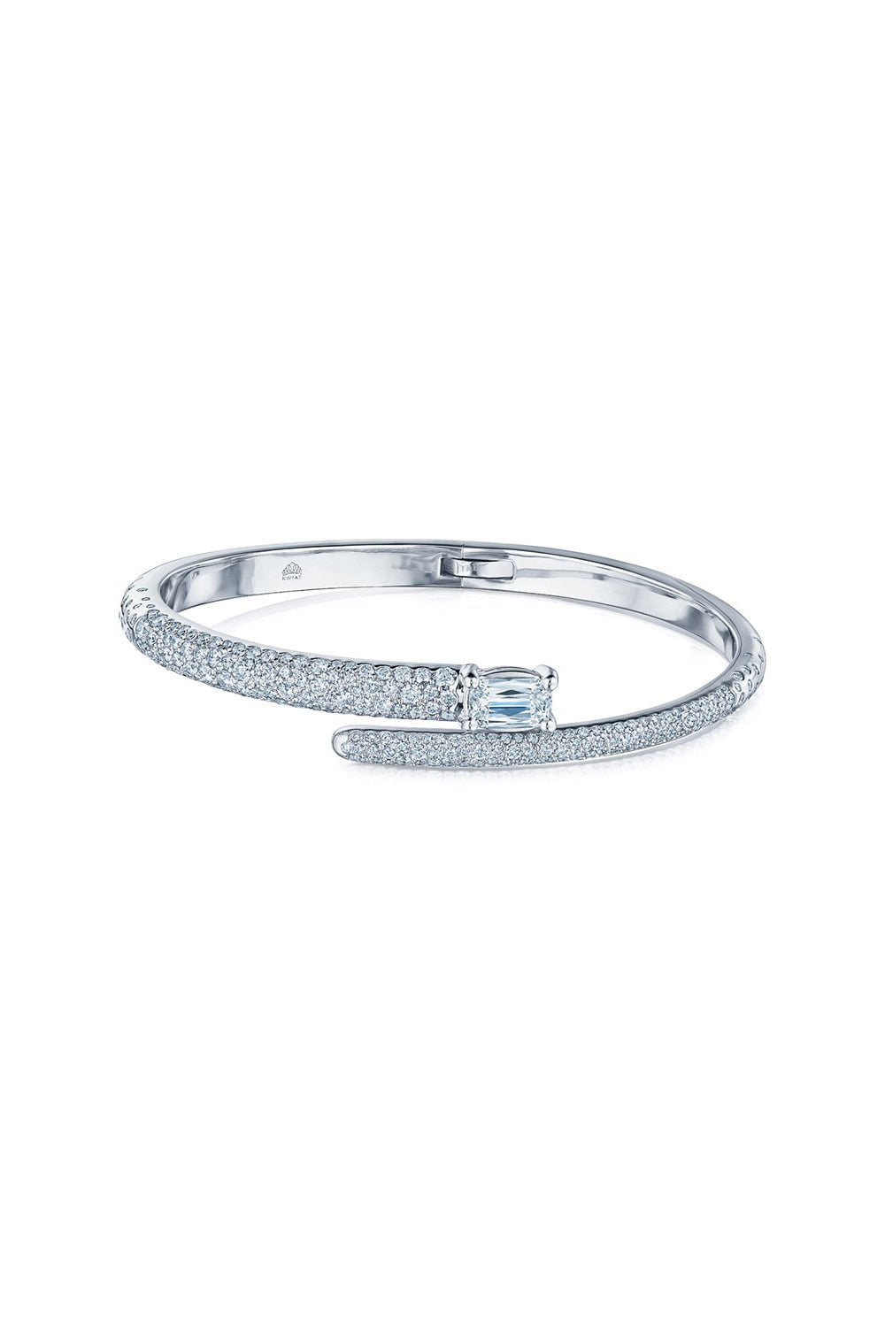 KWIAT-Cobblestone Diamond Crossover Bangle Bracelet-WHITE GOLD