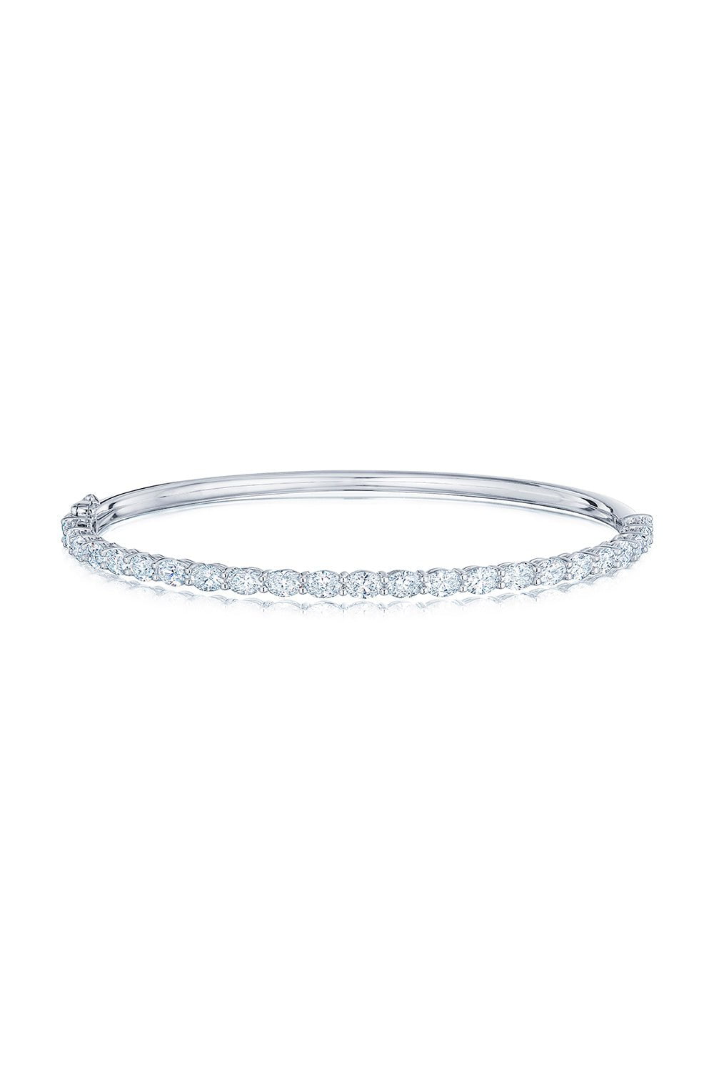 KWIAT-Oval Diamond Bangle Bracelet-WHITE GOLD