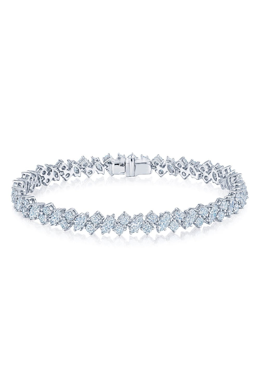 KWIAT-Round Marquise Diamond Line Bracelet-WHITE GOLD