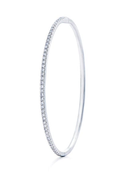 KWIAT-Stackable Slim Diamond Bangle-WHITE GOLD