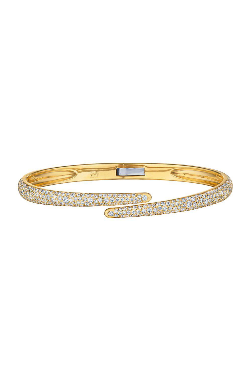 Cobblestone Crossover Bangle Bracelet-YELLOW GOLD-JEWELRYFINE JEWELBRACELET O-KWIAT