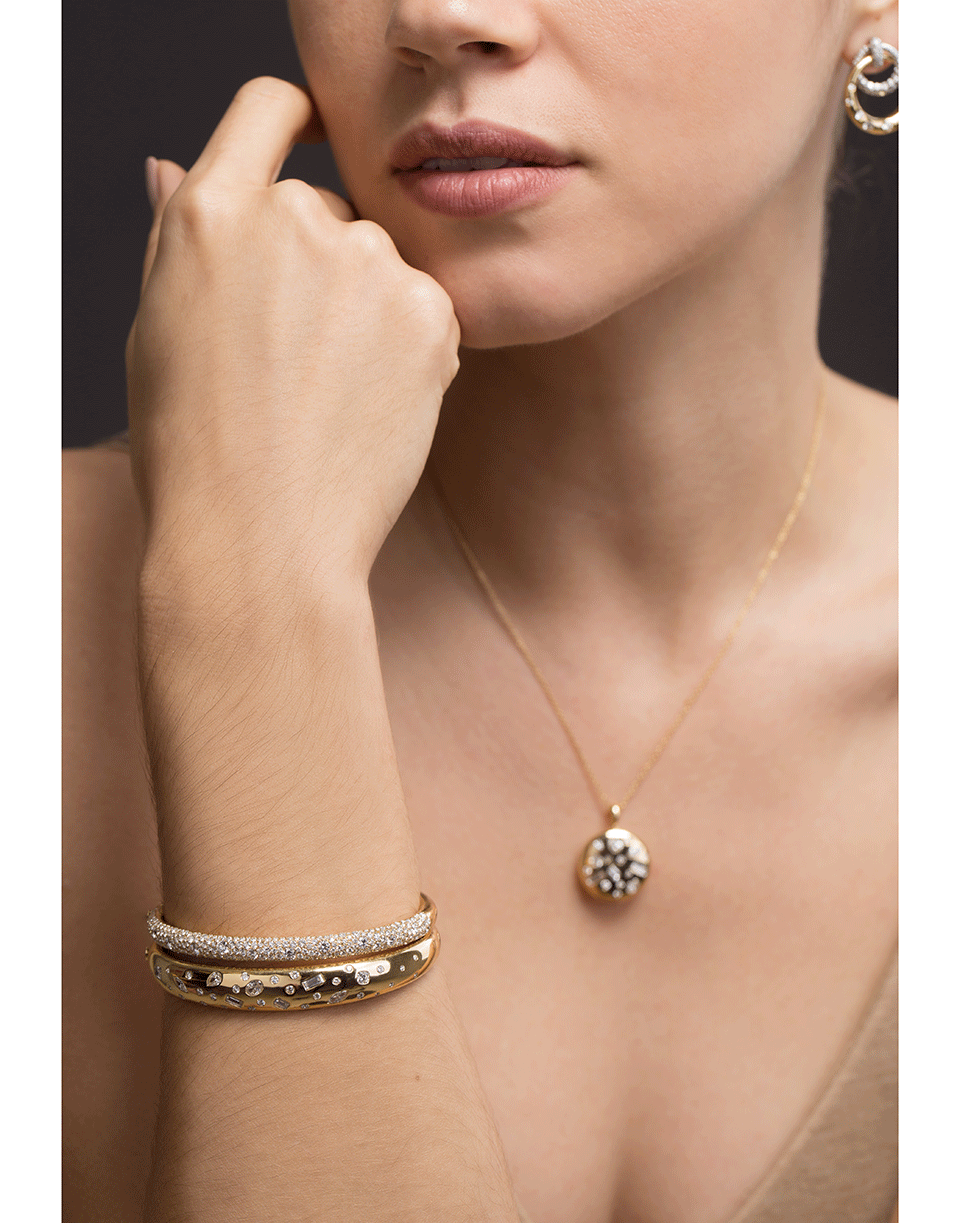 KWIAT-Cobblestone Diamond Bangle-YELLOW GOLD