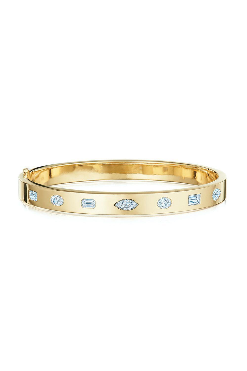 Fancy Shape Diamond Stackable Bangle Bracelet-YELLOW GOLD-JEWELRYFINE JEWELBRACELET O-KWIAT