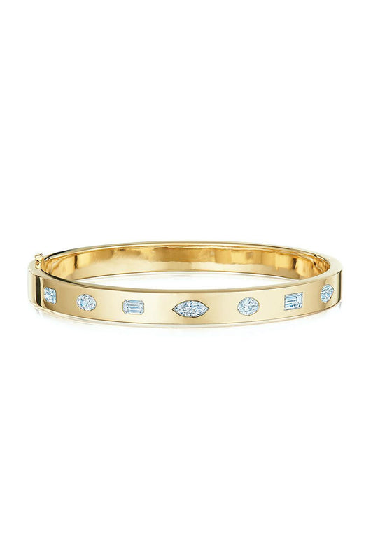 Fancy Shape Diamond Stackable Bangle Bracelet-YELLOW GOLD-JEWELRYFINE JEWELBRACELET O-KWIAT