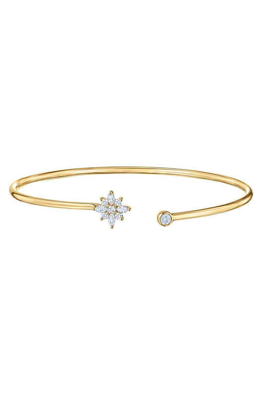 Diamond Star Open Bangle Bracelet-YELLOW GOLD-JEWELRYFINE JEWELBRACELET O-KWIAT