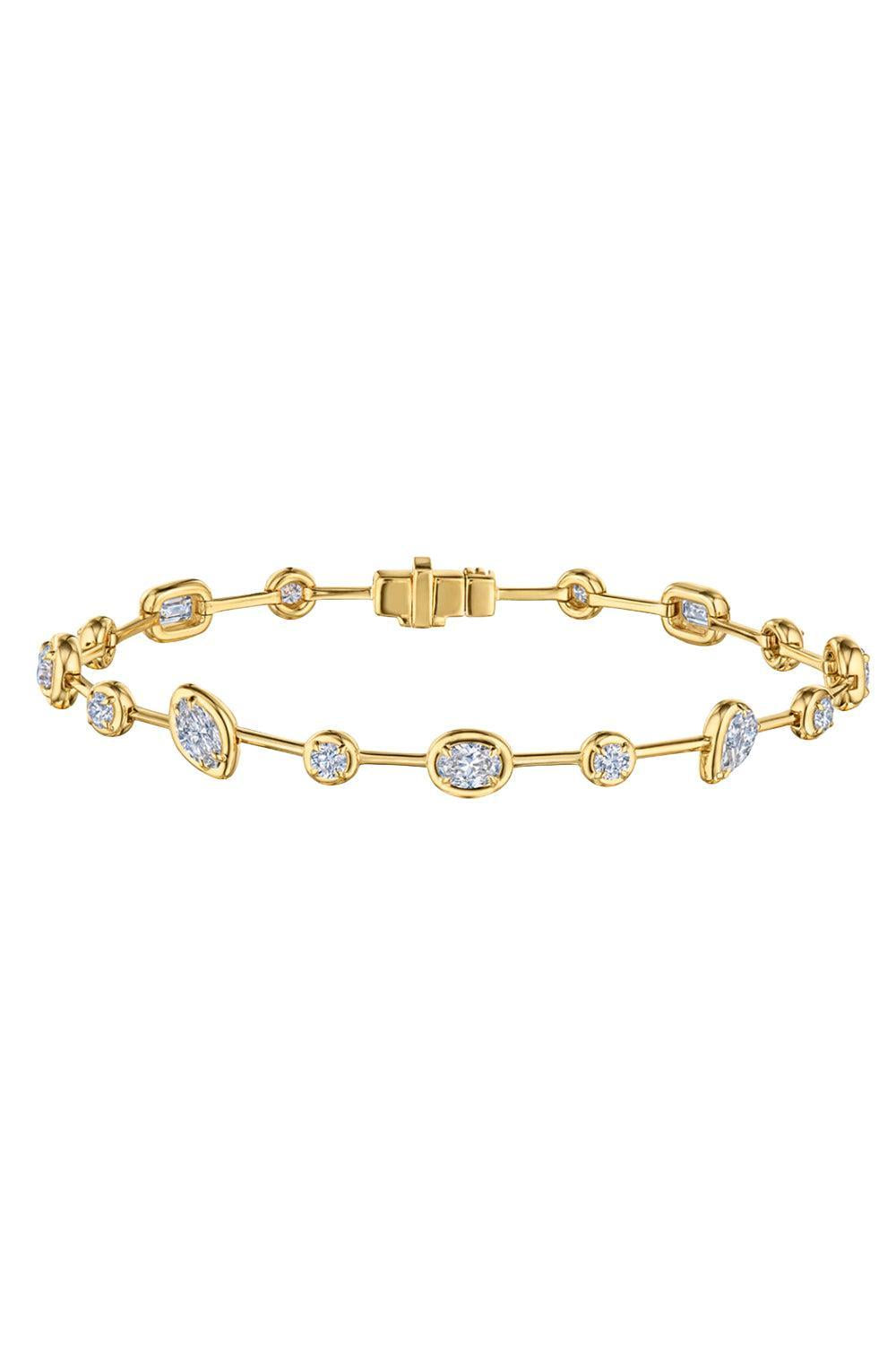  Diamond Starry Night Bezel Bracelet-YELLOW GOLD-JEWELRYFINE JEWELBRACELET O-KWIAT 