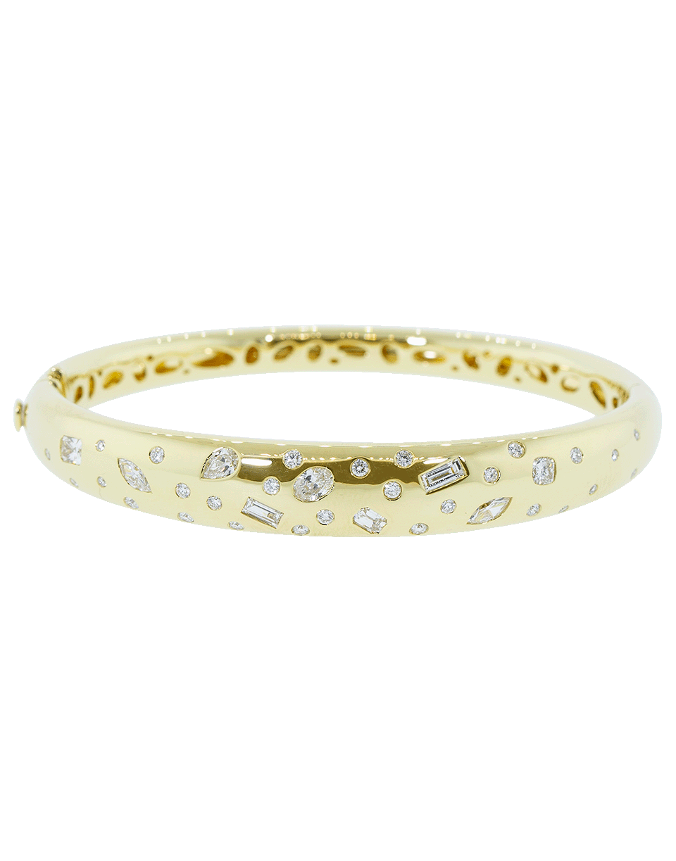 KWIAT-Flush Set Diamond Bangle-YELLOW GOLD