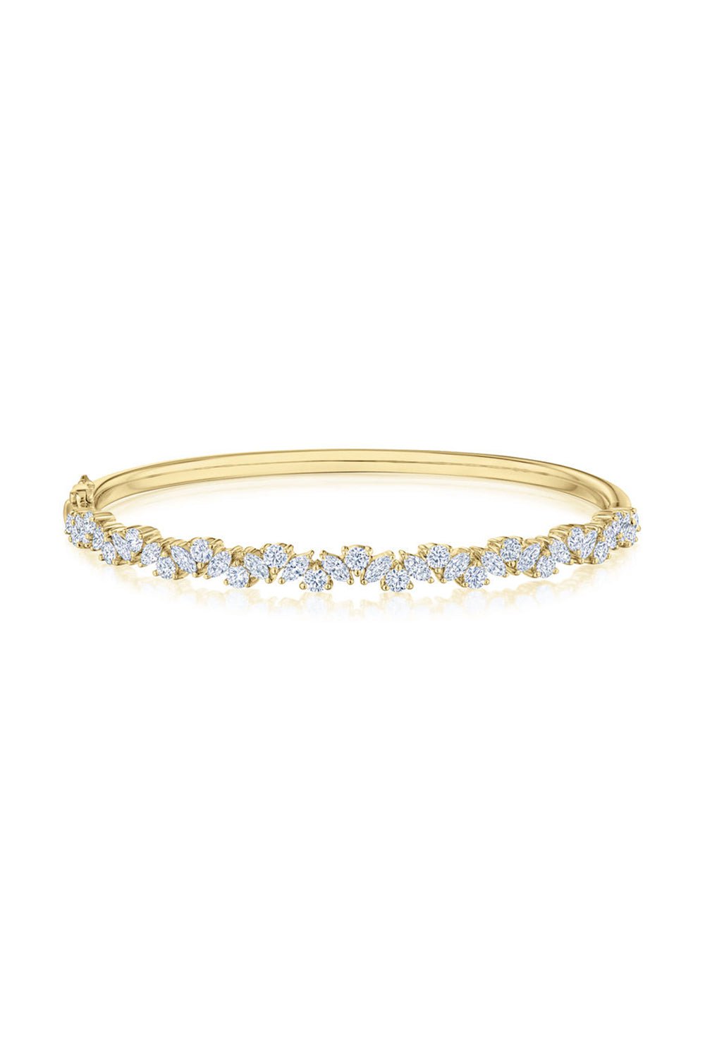 KWIAT-Mixed Diamond Bangle - Yellow Gold-YELLOW GOLD