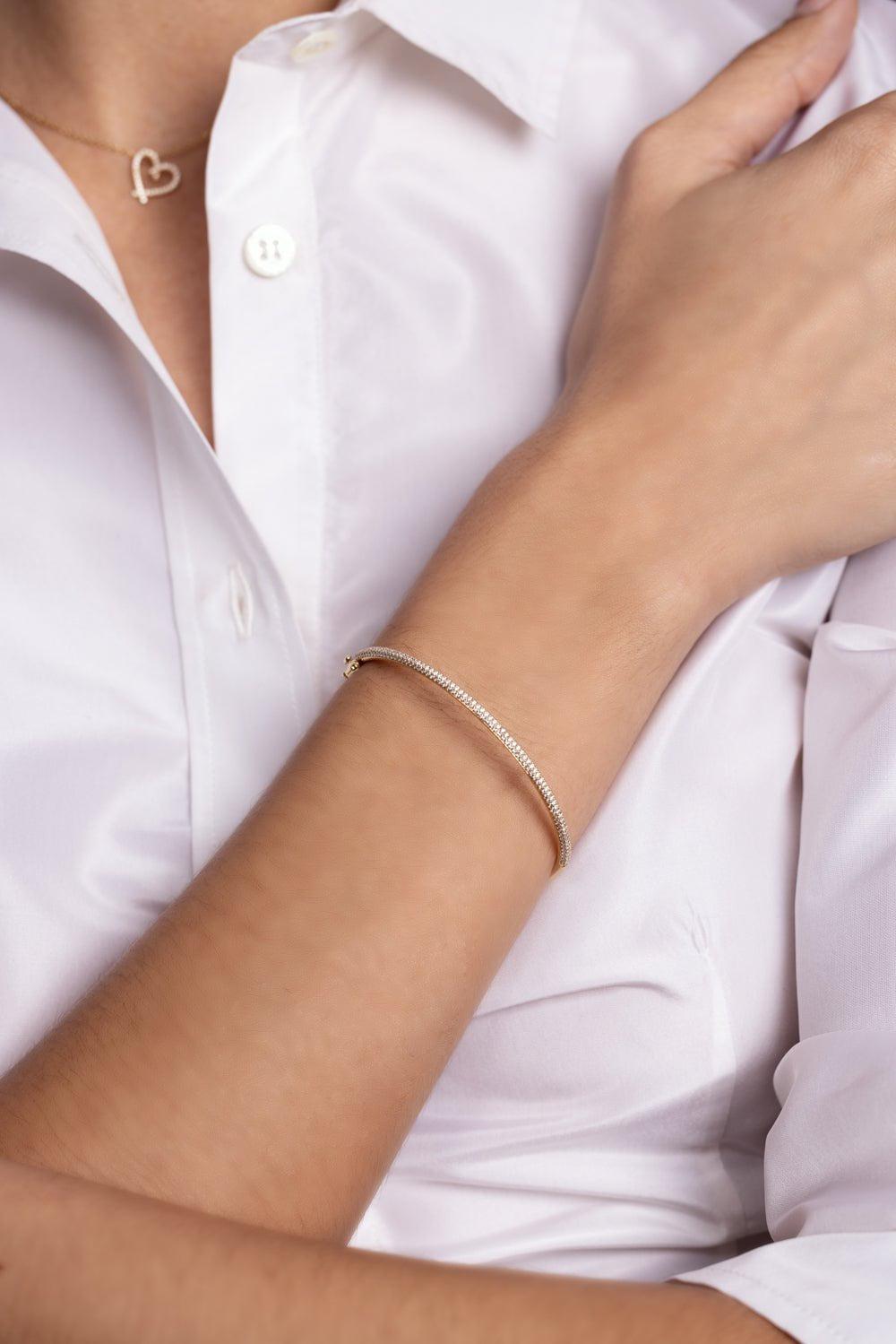 KWIAT-Moonlight 3-Row Slim Bangle-YELLOW GOLD