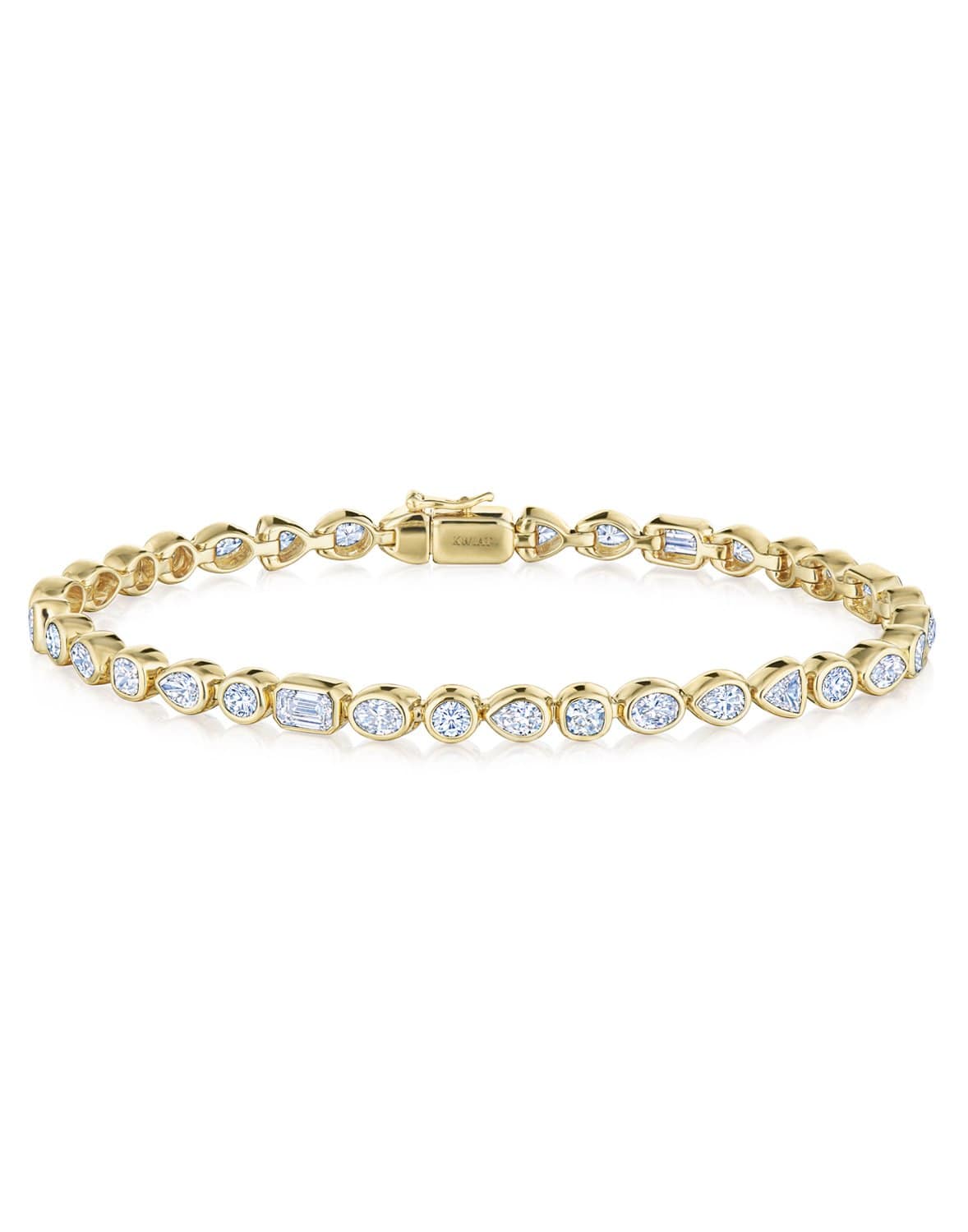 KWIAT-Portofino Mixed Shaped Diamond Bracelet-YELLOW GOLD