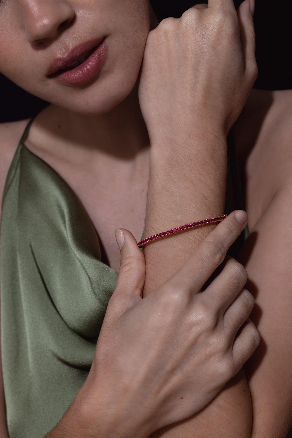 KWIAT-Ruby Bangle Bracelet-YELLOW GOLD