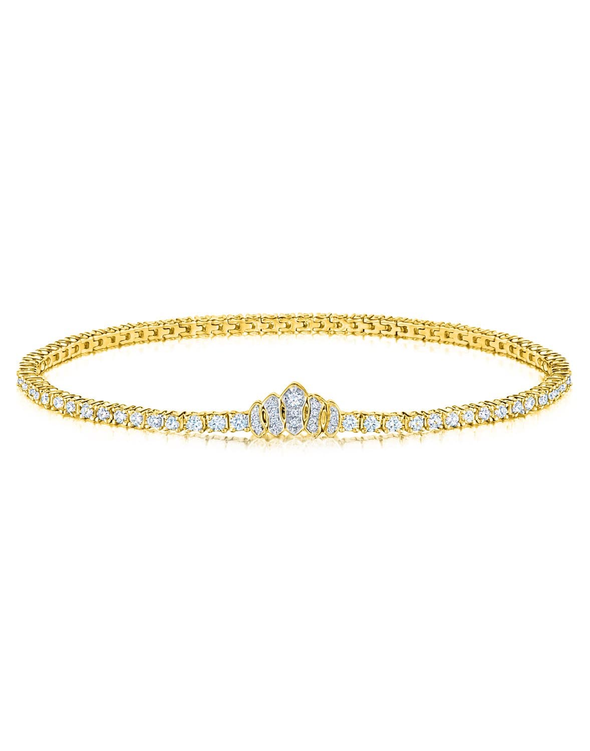 KWIAT-Signature Tiara Diamond Line Bracelet-YELLOW GOLD