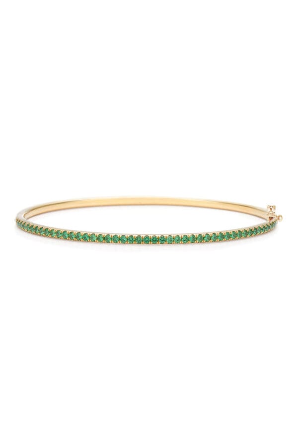 KWIAT-Stackable Slim Tsavorite Bangle-YELLOW GOLD