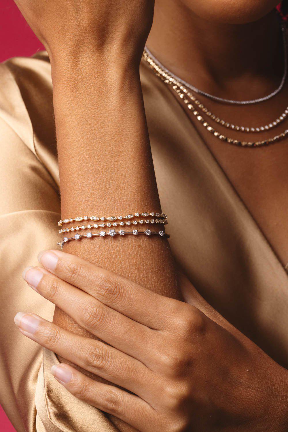 KWIAT-Starry Night Double Line Bracelet-YELLOW GOLD