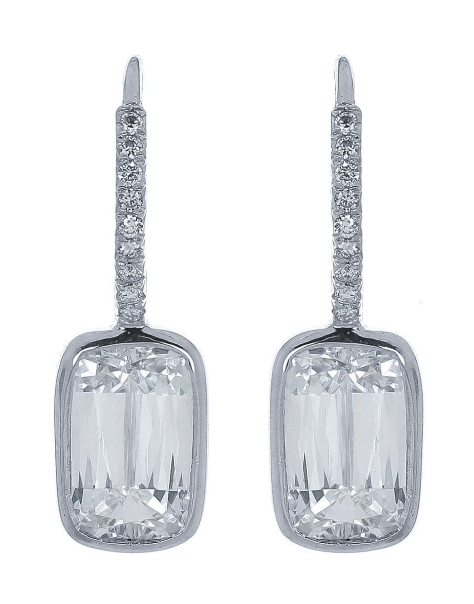 KWIAT-Ashoka Bezel Set Diamond Drop Earrings-PLAT