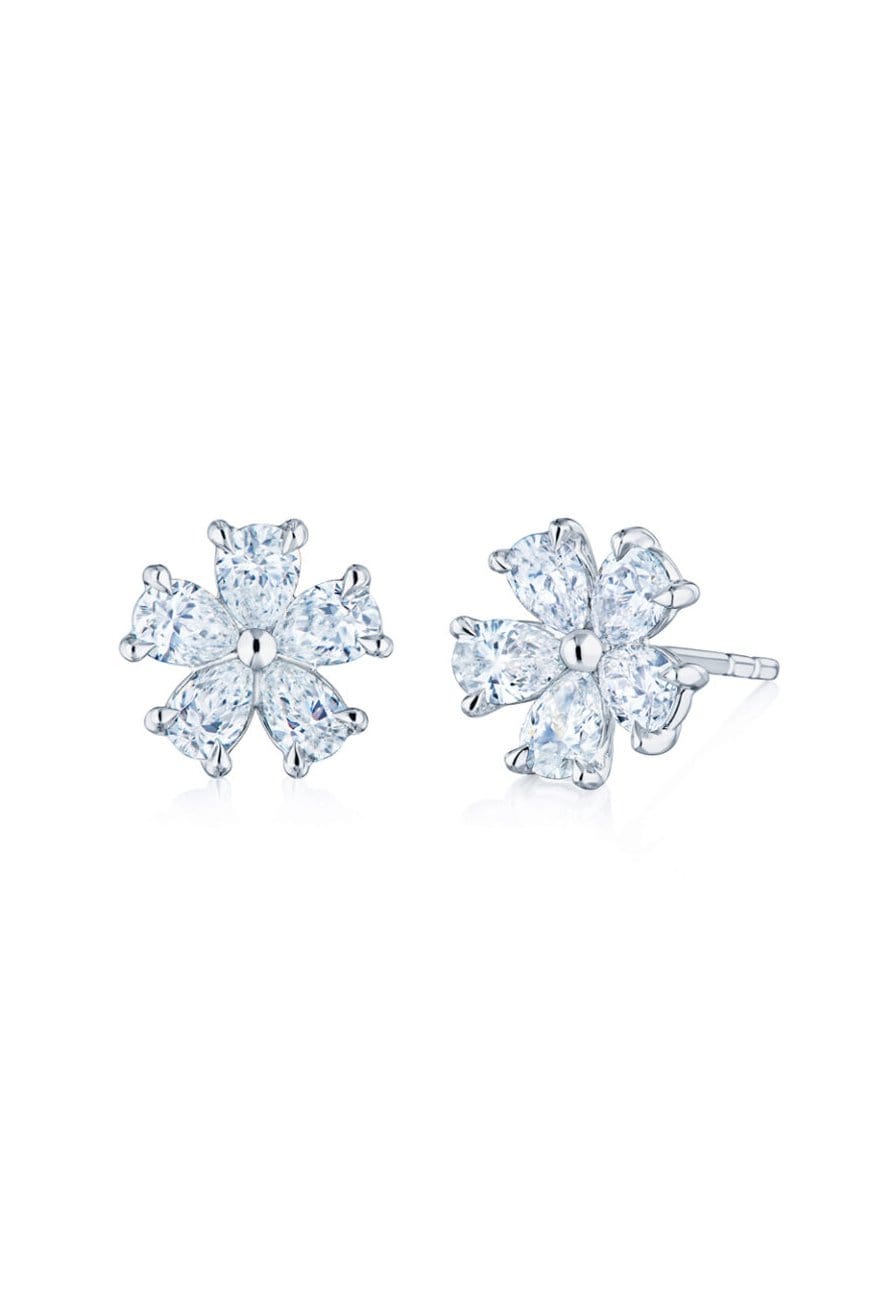 KWIAT-Cluster Floral Stud Earrings-PLAT