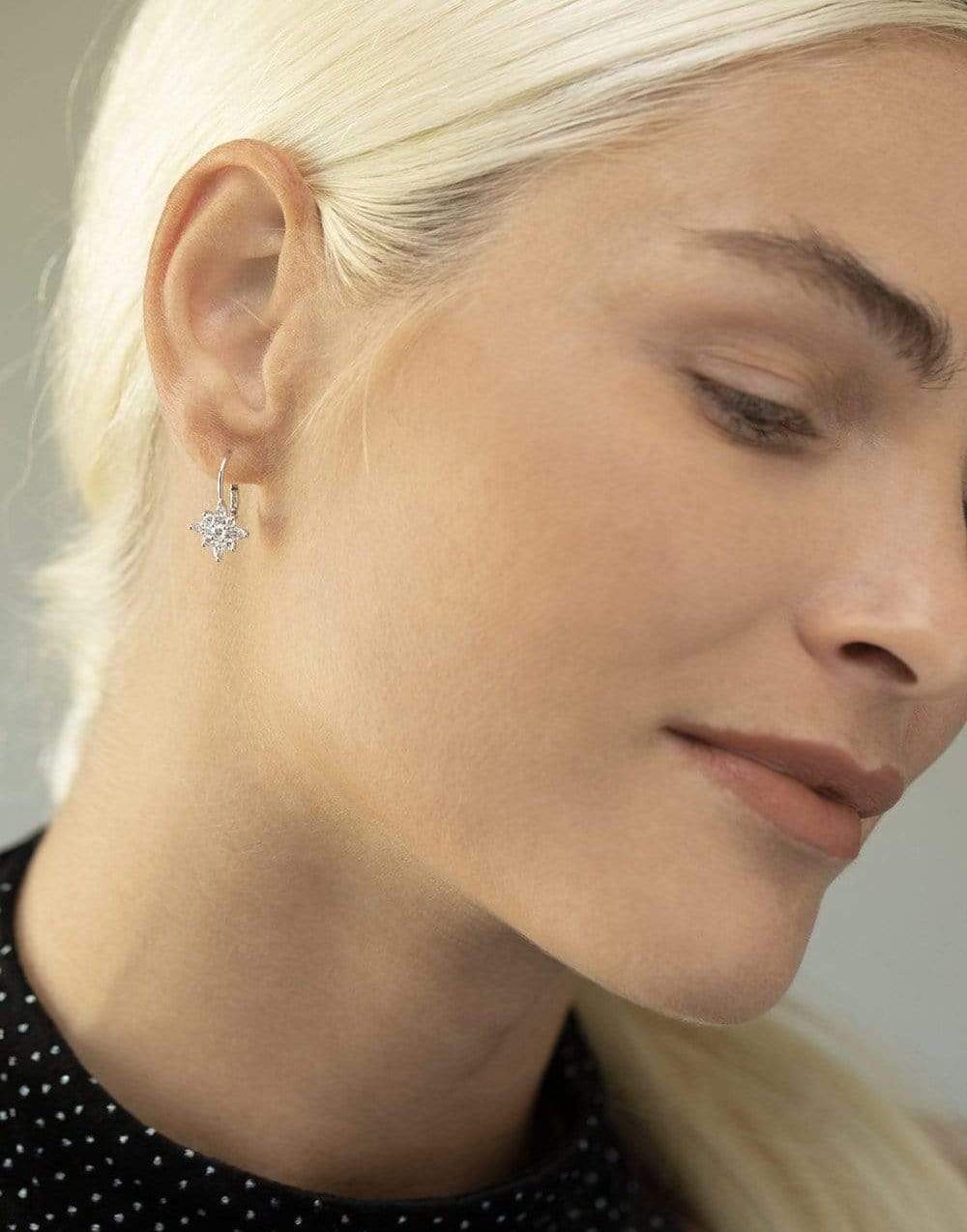 KWIAT-Diamond Star Drop Earrings-PLAT