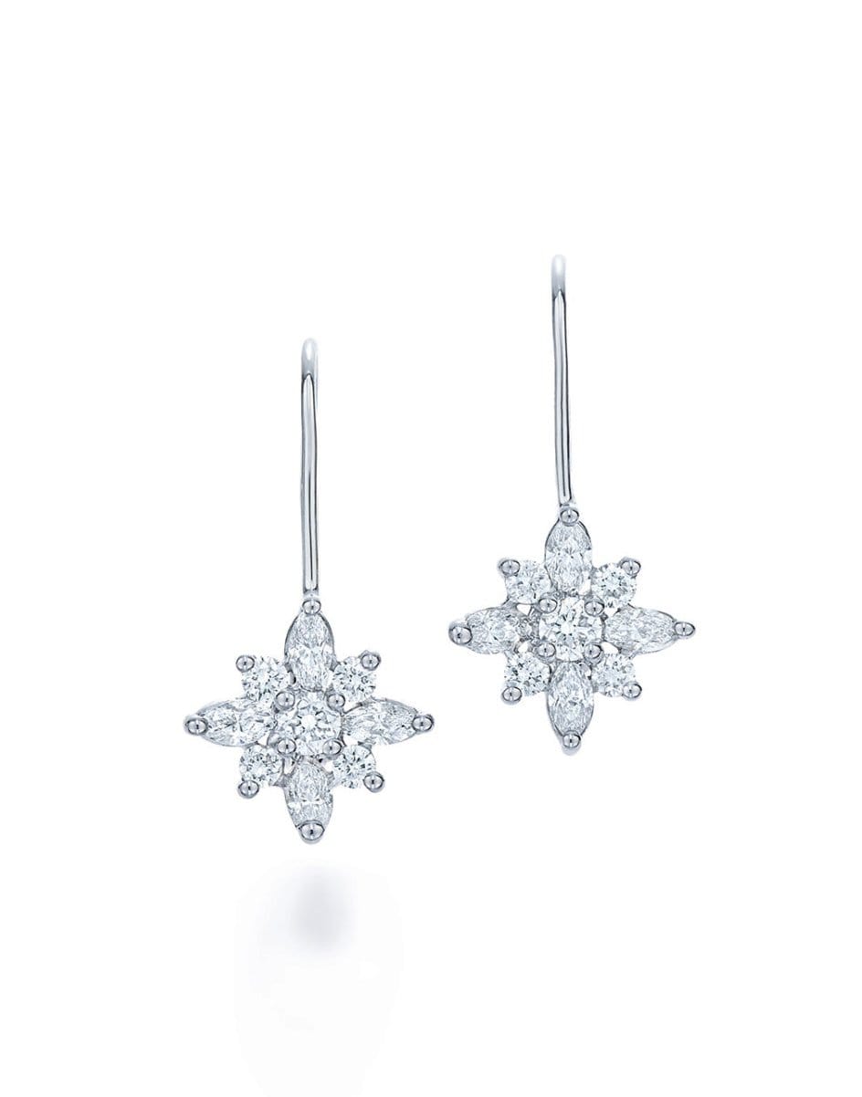 KWIAT-Diamond Star Drop Earrings-PLAT
