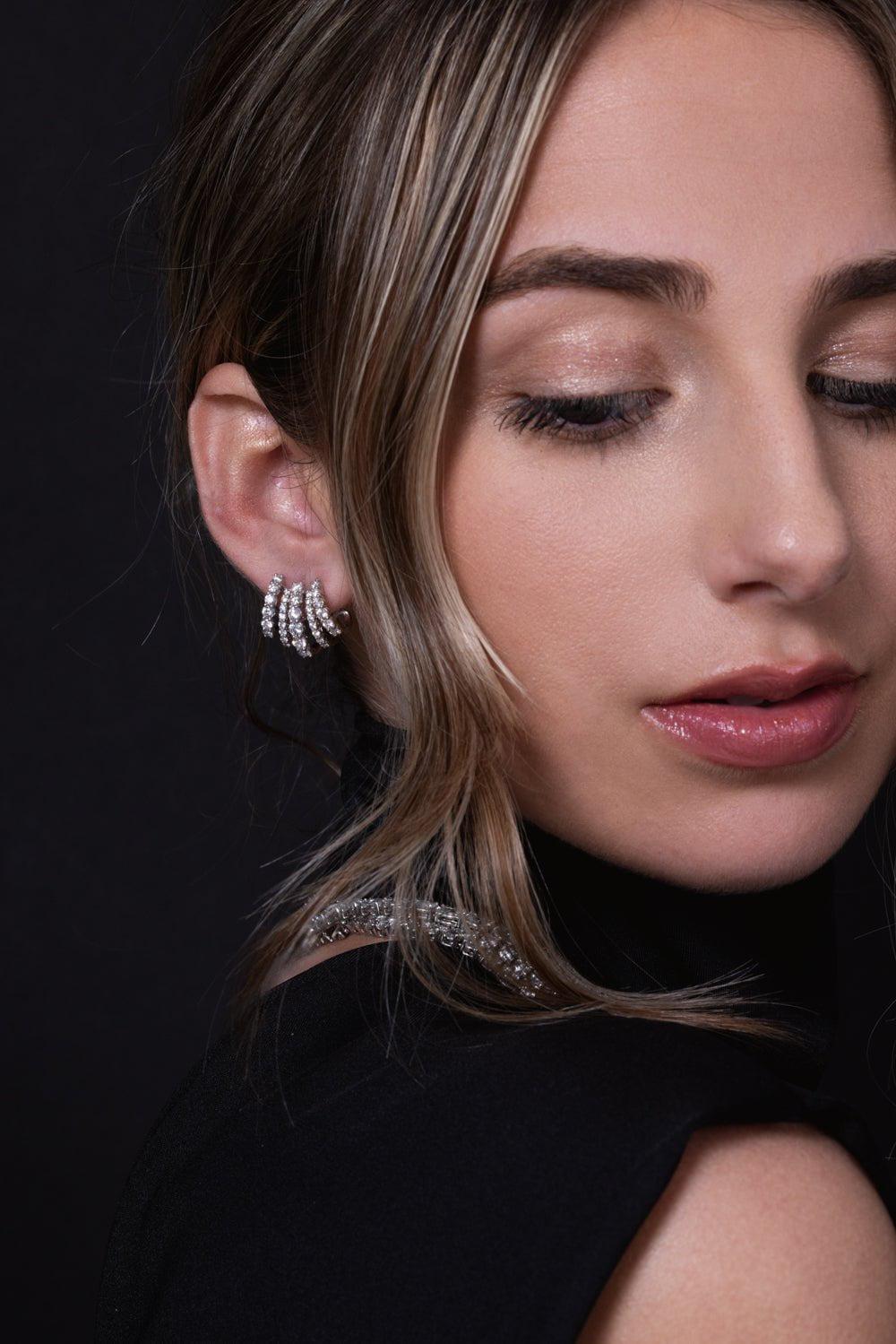 KWIAT-American Beauty 5 Diamond Earrings-PLATINUM