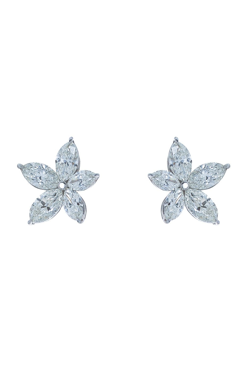 Diamond Floral Motif Earrings
