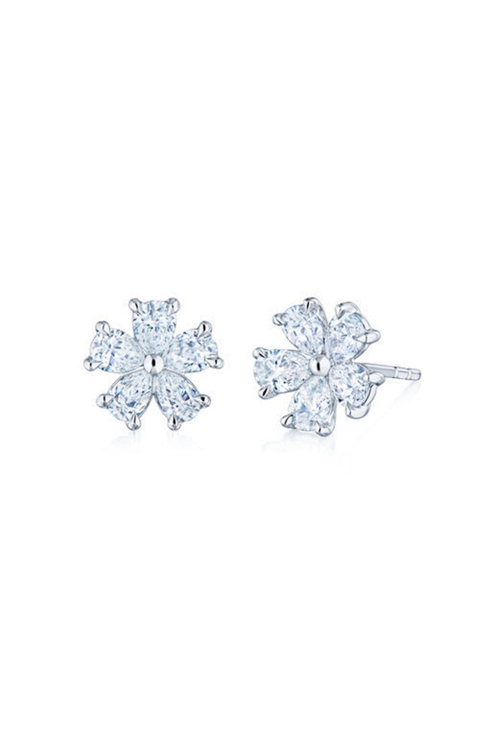 KWIAT-Floral Cluster Stud Earrings-PLATINUM