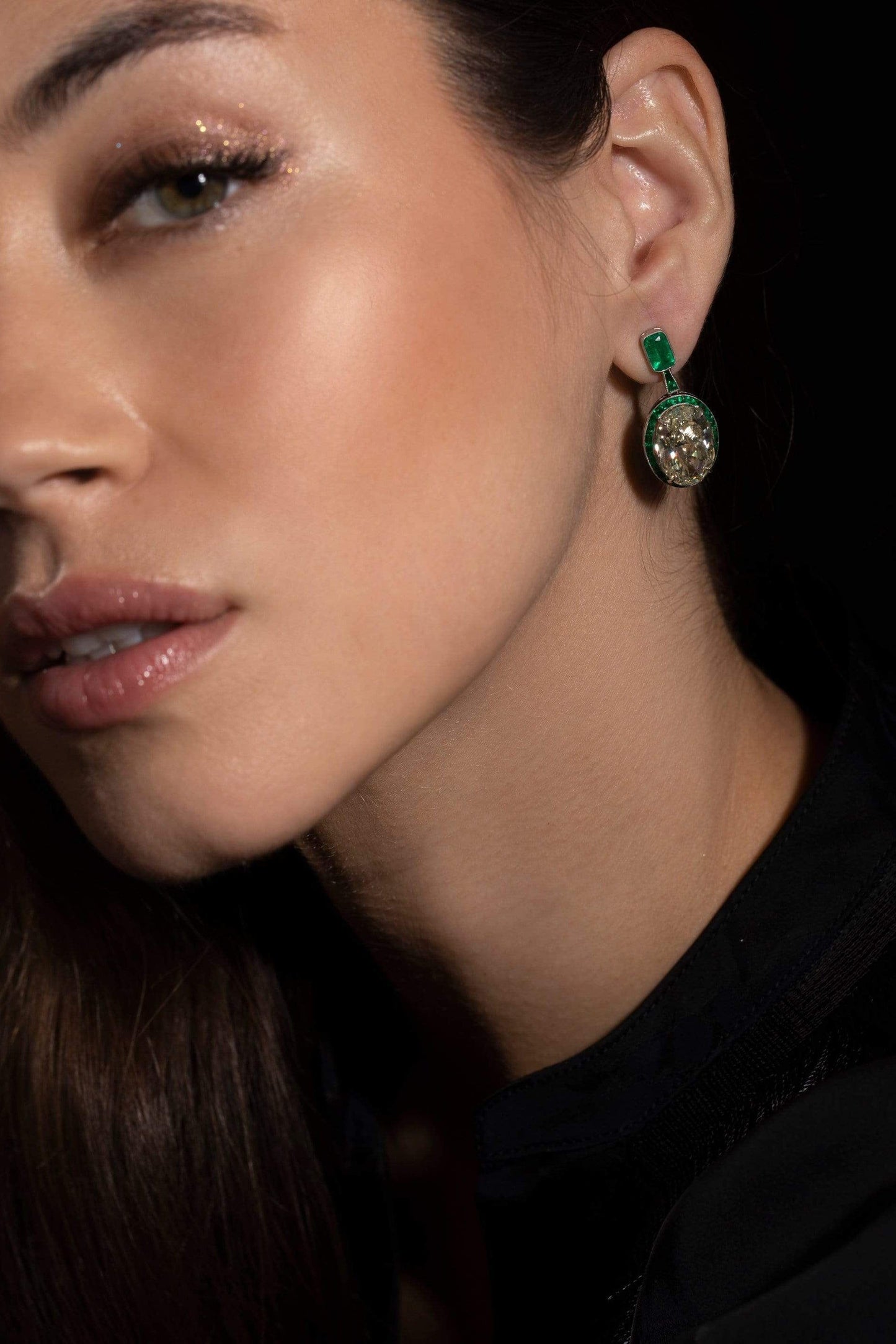 KWIAT-Legacy Emerald City Earrings-PLATINUM