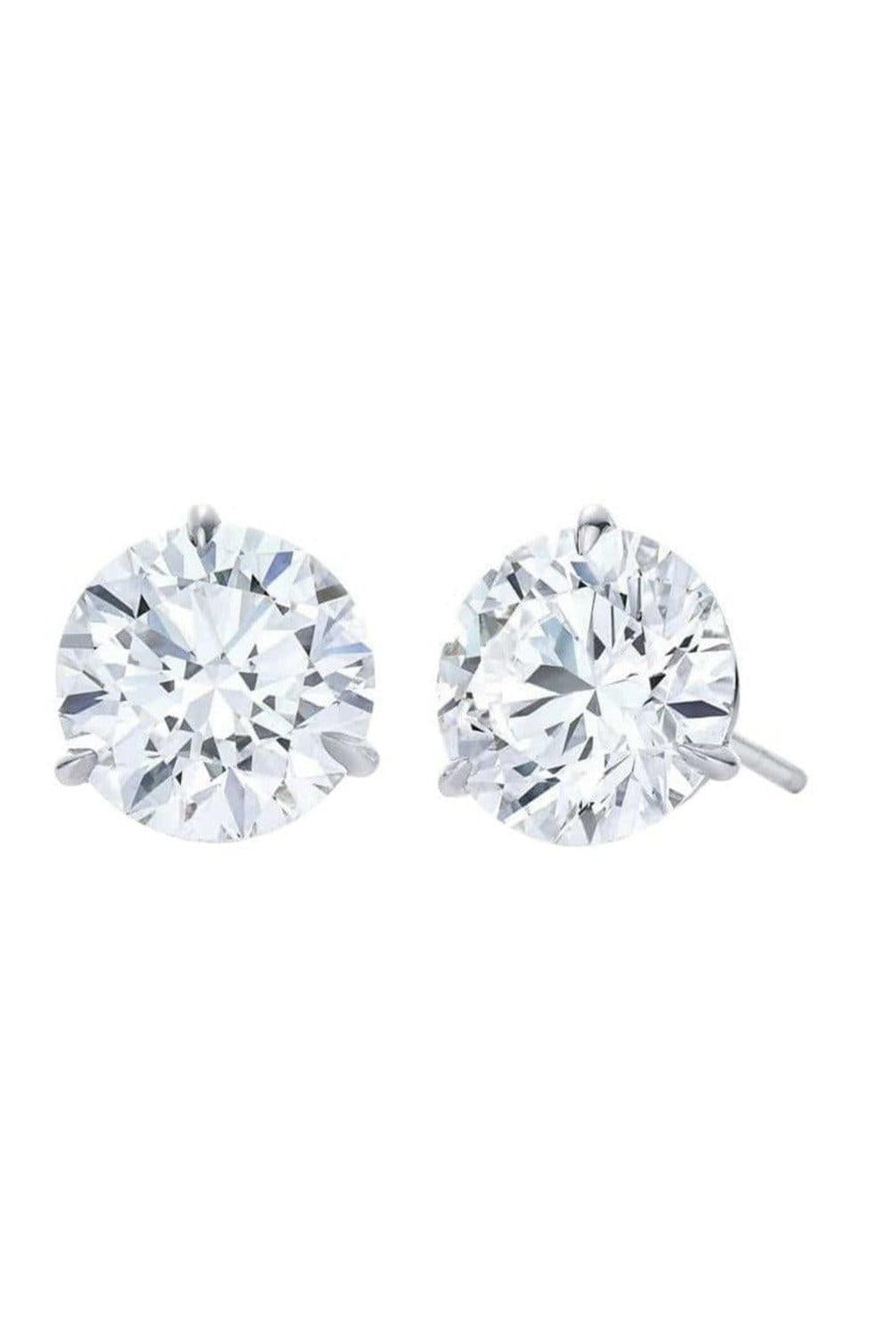 Round Diamond Stud Earrings - 3.04ct