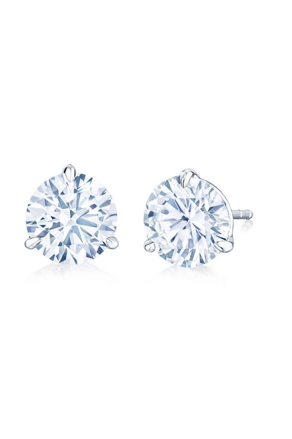 Round Diamond Stud Earrings