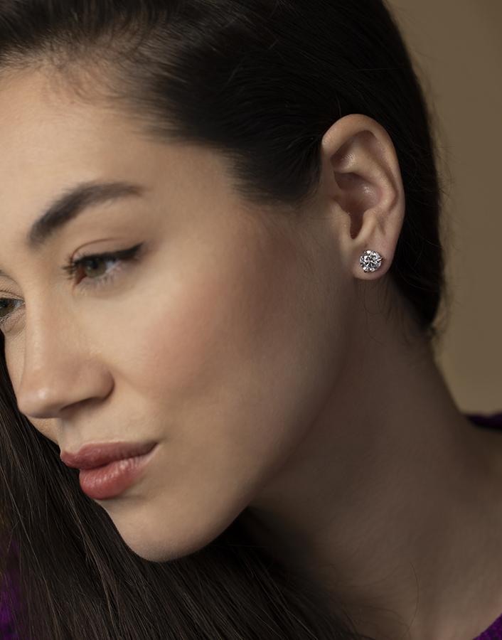 KWIAT-Round Diamond Studs 3.15ctw-PLATINUM