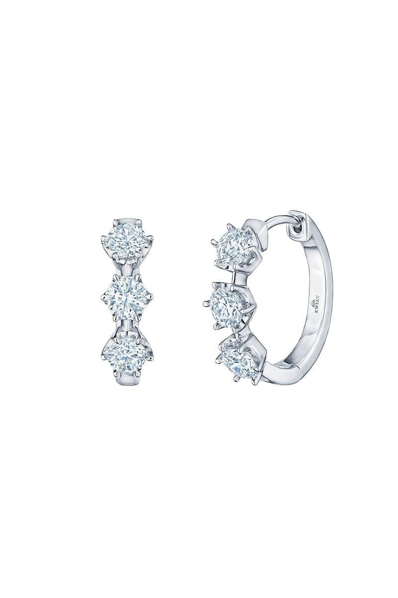 Starry Night Petite Hoop Earrings-WHITE GOLD-JEWELRYFINE JEWELEARRING-KWIAT