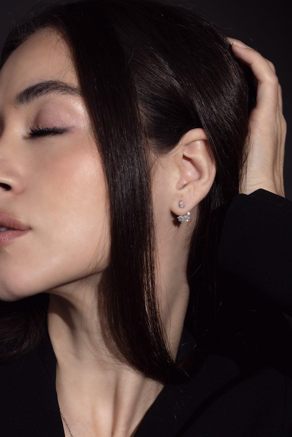 KWIAT-American Beauty Front And Back Stud Earrings-WHITE GOLD