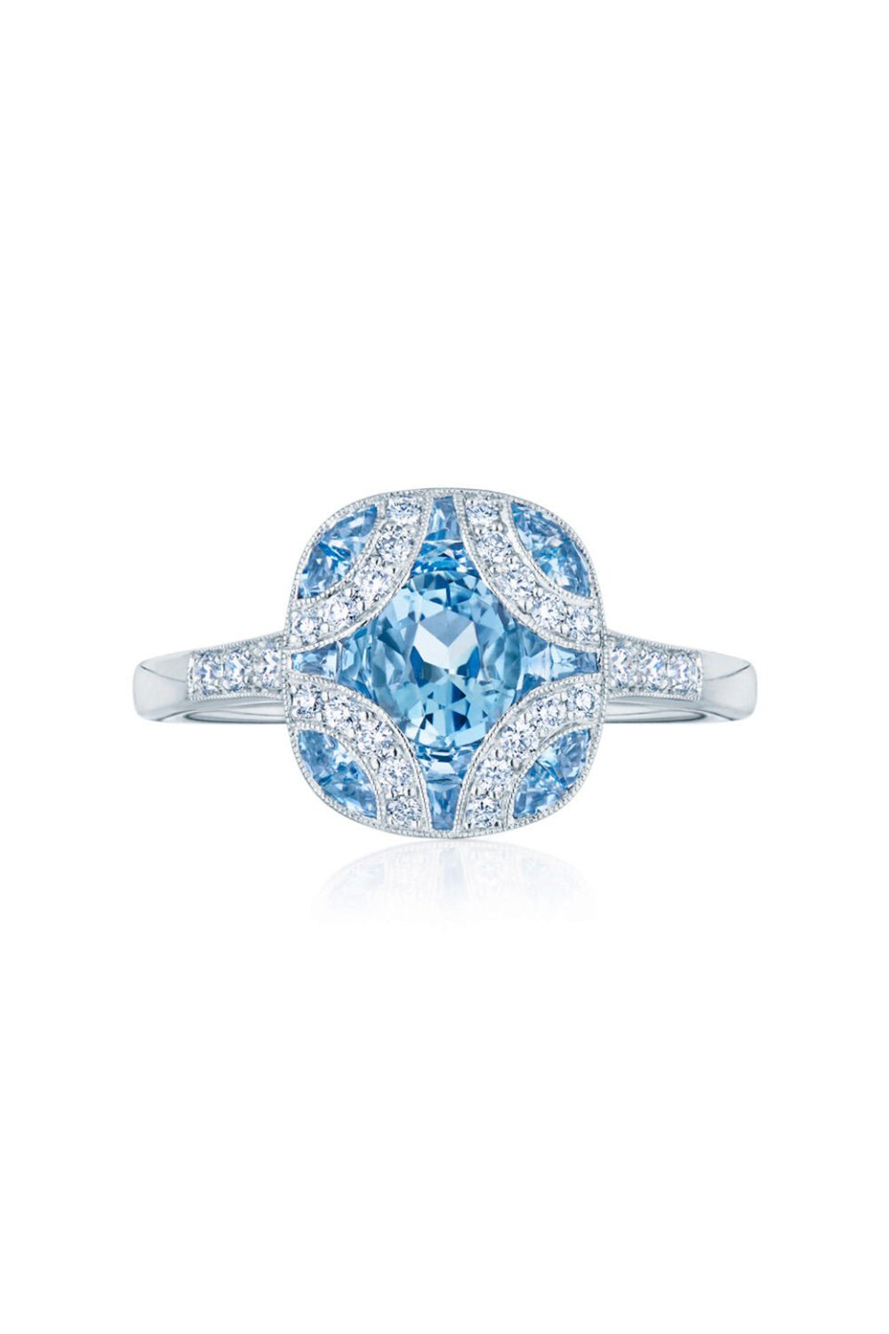 KWIAT-Argyle Aquamarine Diamond Earrings-WHITE GOLD
