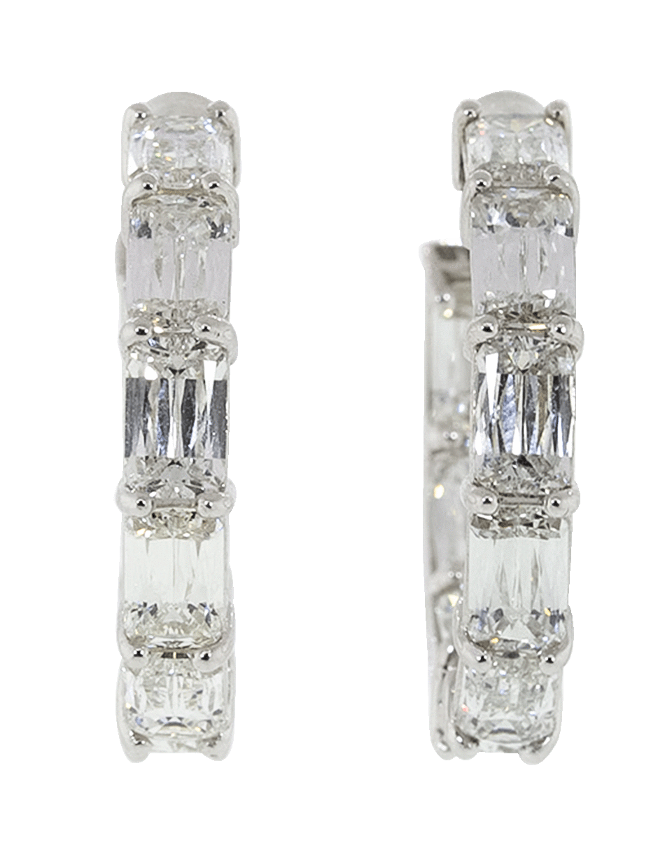 KWIAT-Ashoka Diamond Hoop Earrings-WHITE GOLD