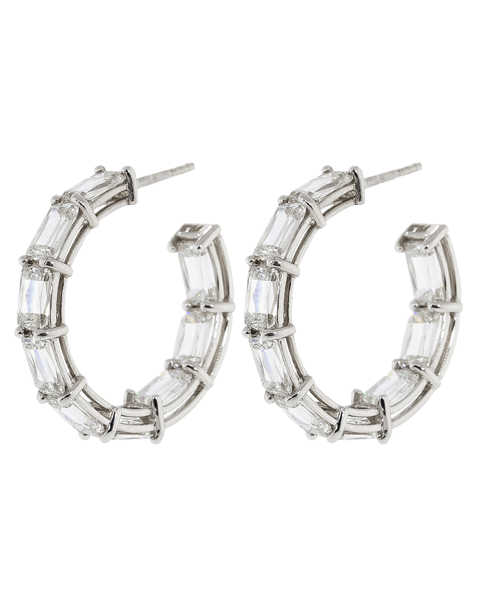 KWIAT-Ashoka Diamond Hoop Earrings-WHITE GOLD