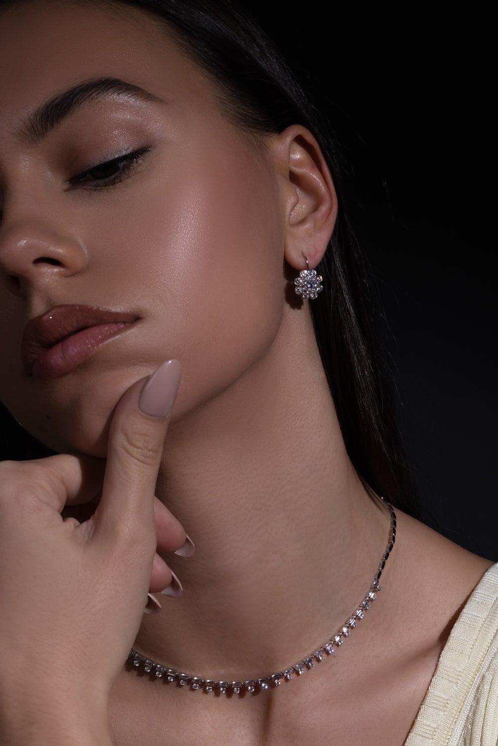KWIAT-Cluster Double Halo Earirngs-WHITE GOLD
