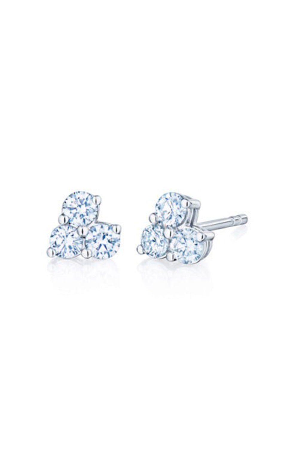 KWIAT-Cluster Stud Earrings-WHITE GOLD