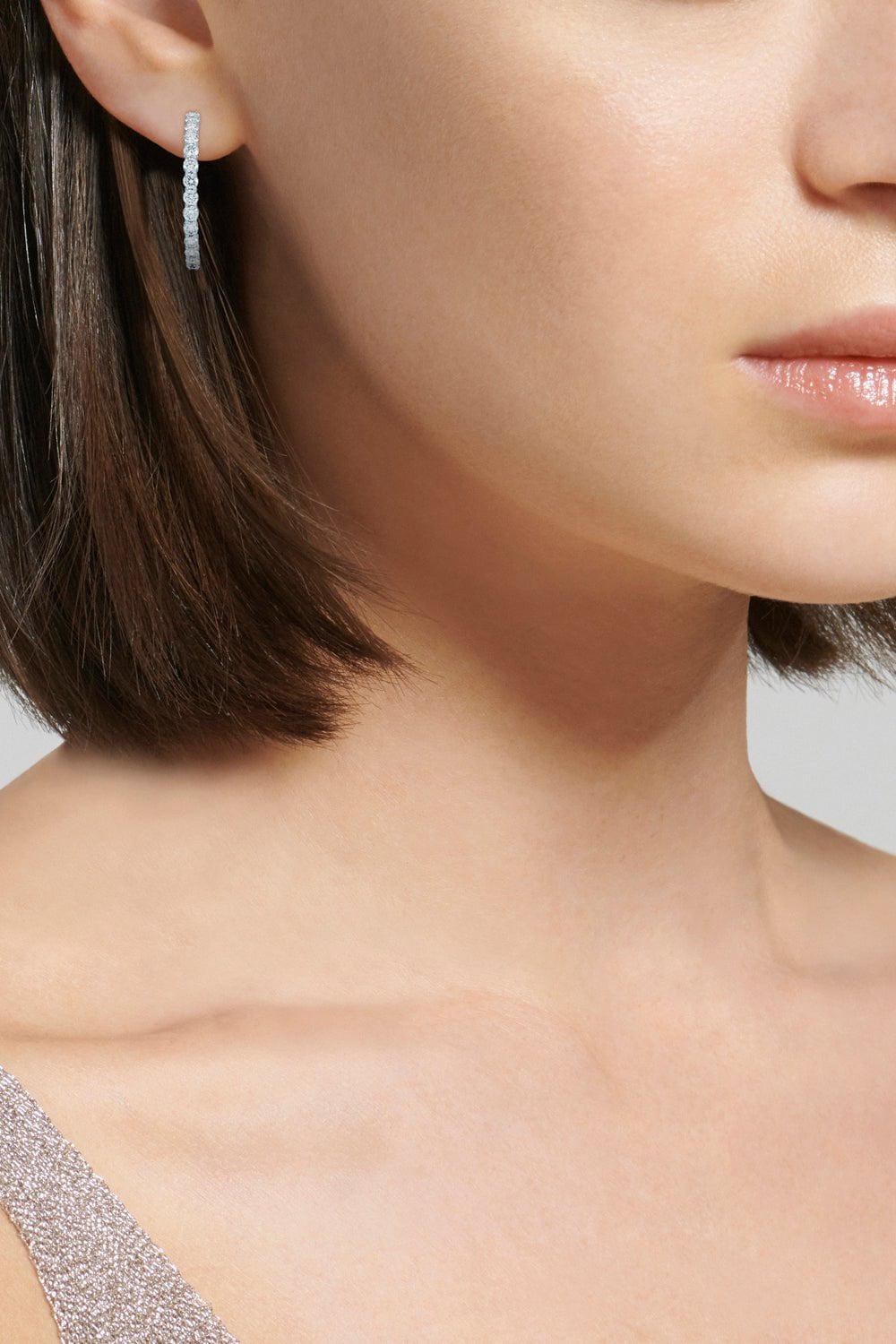 KWIAT-Diamond Hoop Earings-WHITE GOLD
