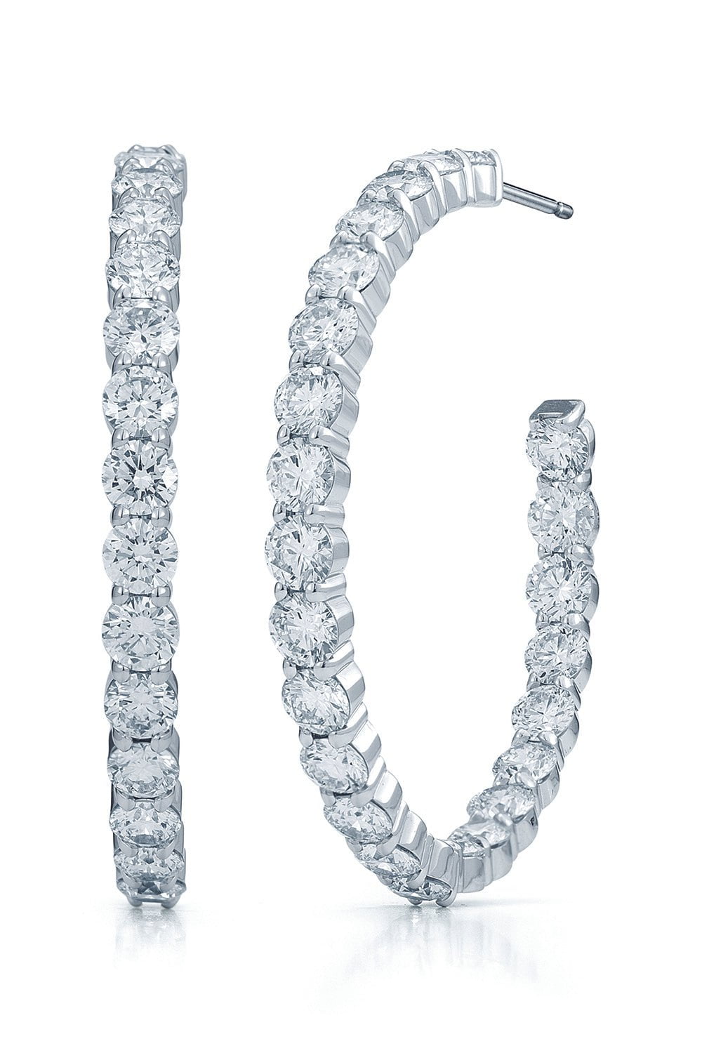 KWIAT-Diamond Hoop Earings-WHITE GOLD