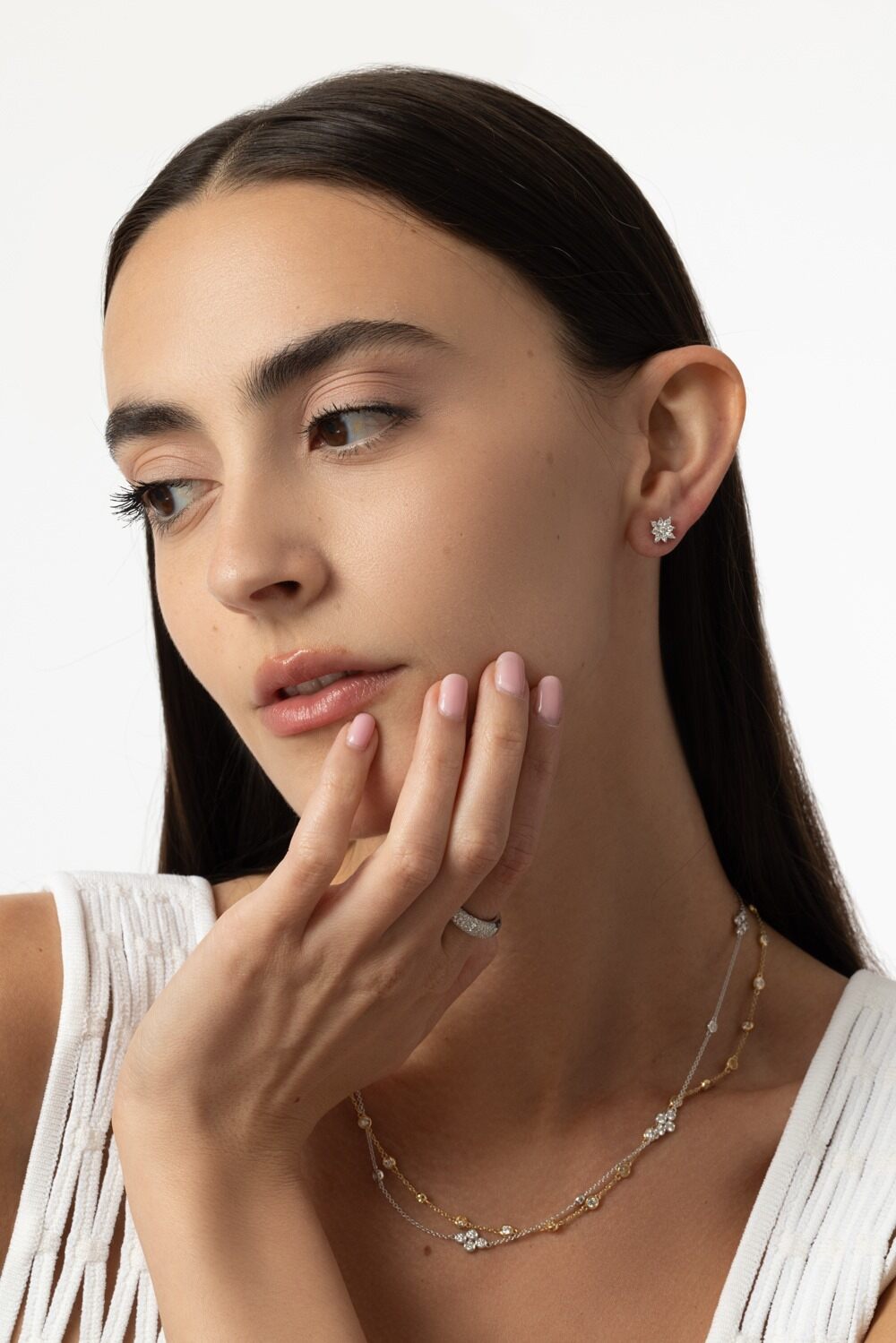 Petite Diamond Star Stud Earrings-WHITE GOLD-JEWELRYFINE JEWELEARRING-KWIAT