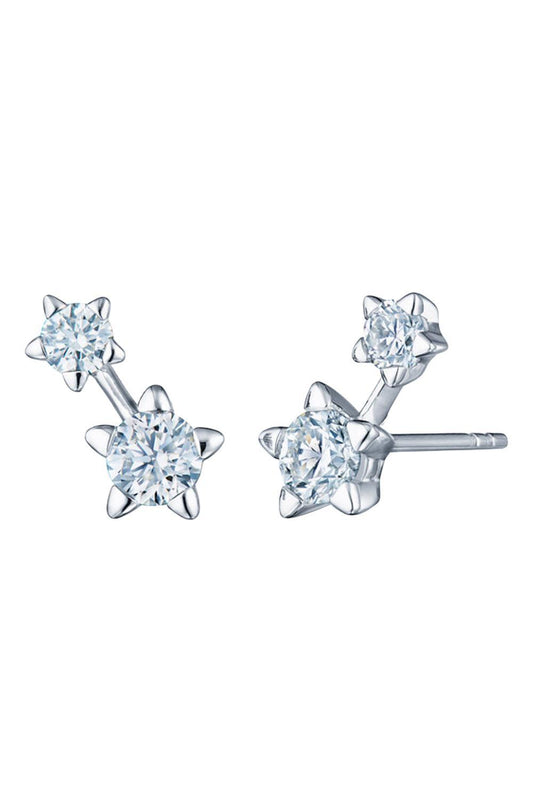 Diamond Small Star Set Starry Night Earrings-WHITE GOLD-JEWELRYFINE JEWELEARRING-KWIAT